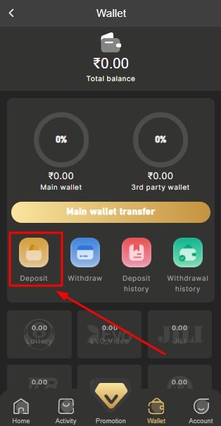 Deposit option